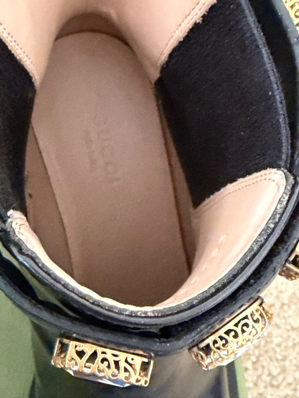 Gucci Black Leather Ankle Boots with Crystals - Picture 7 of 7